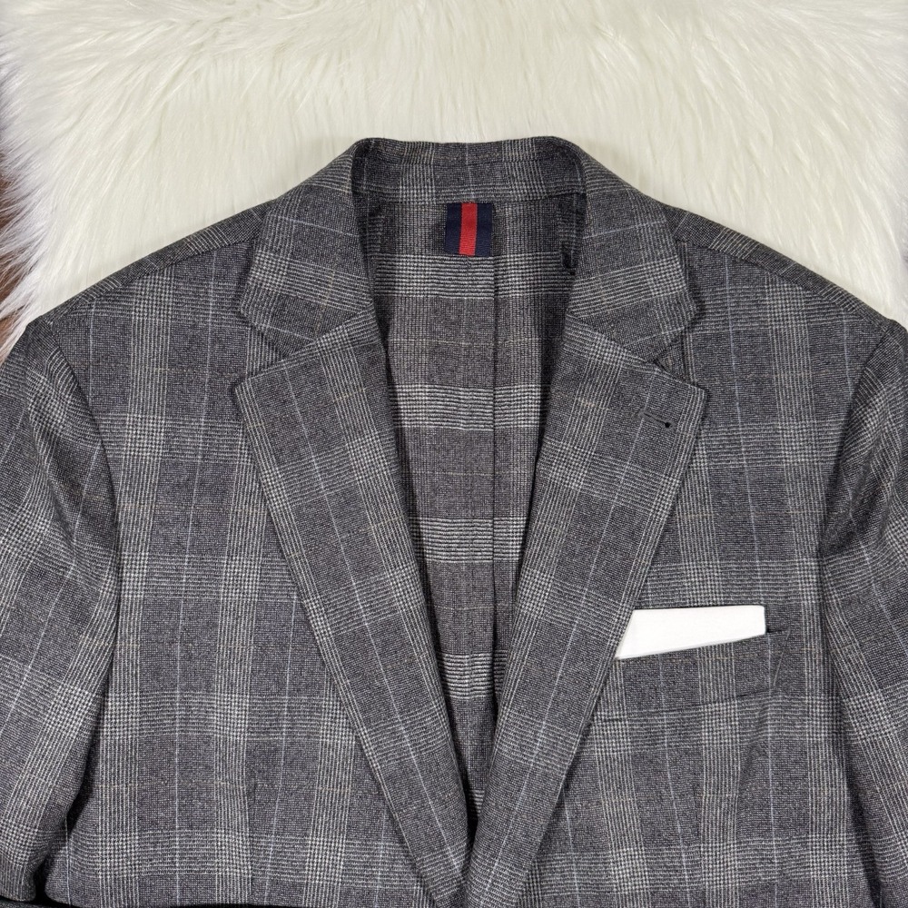 Cremieux Vitale Barberis Canonico‎ Size Medium Wool Woolen Flannel Blazer Jacket - Picture 2 of 12